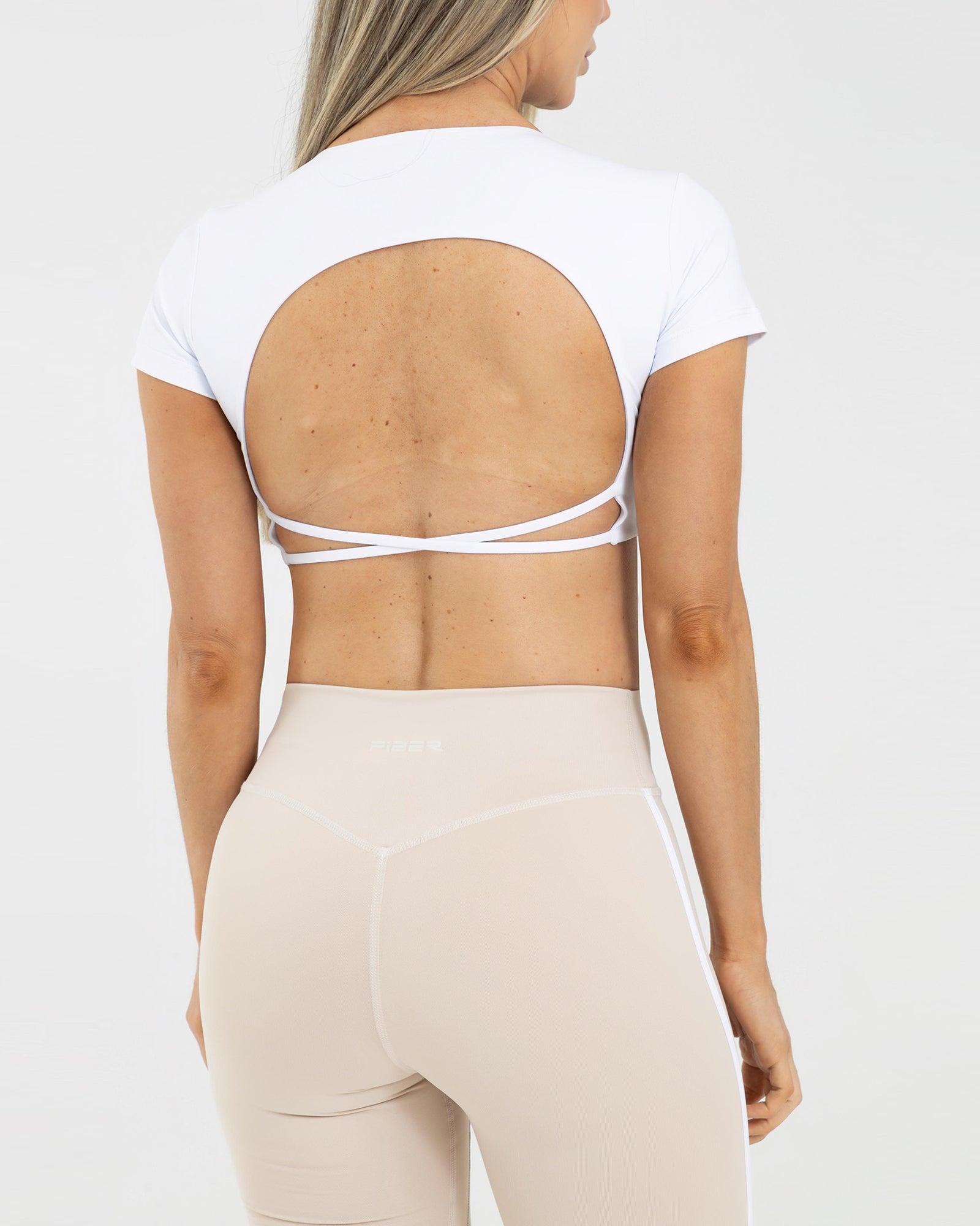 Top manga corta edge blanco level up FIBRA