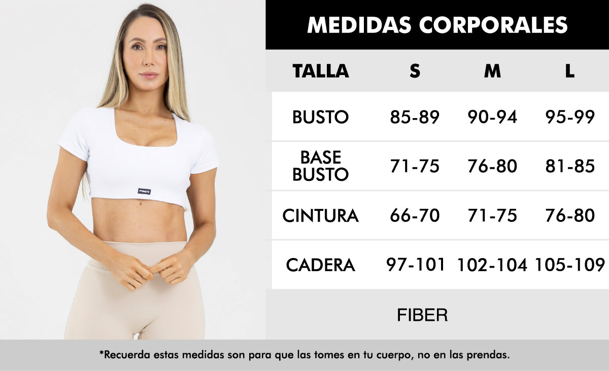 Top manga corta edge blanco level up FIBRA