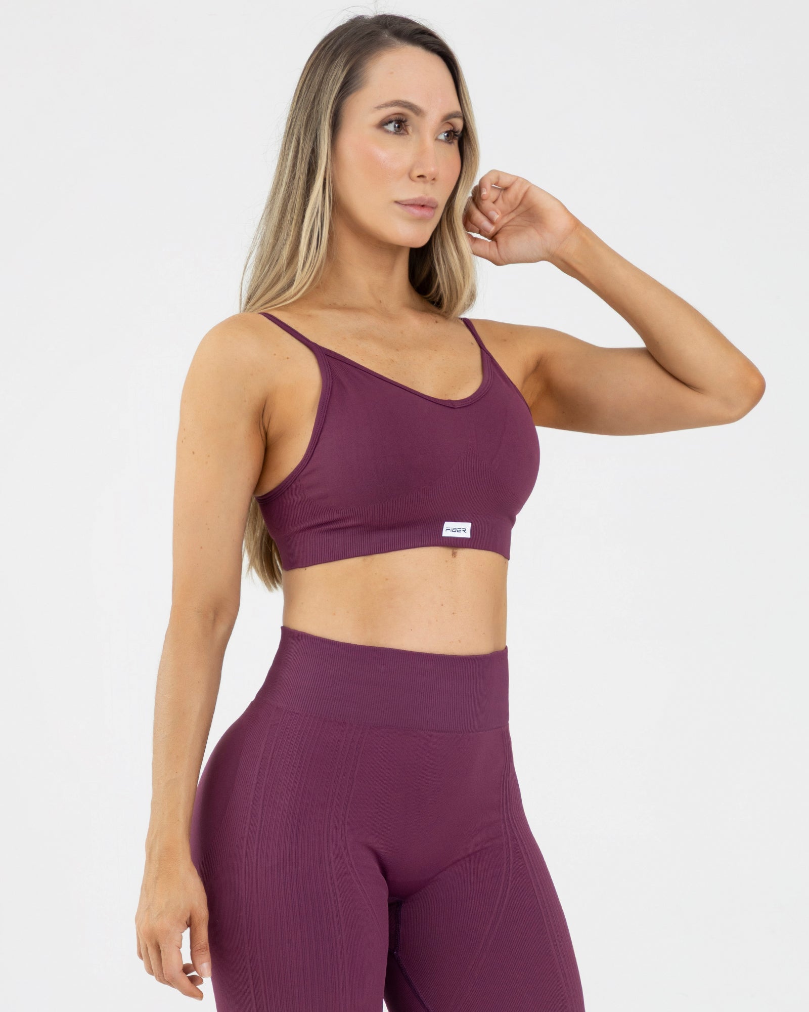 Top seamless sculpt vinotinto burgundy level up FIBER