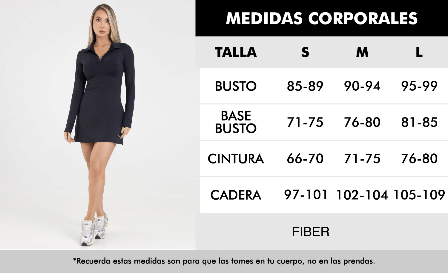 Vestido manga larga azul oscuro eterea FIBER