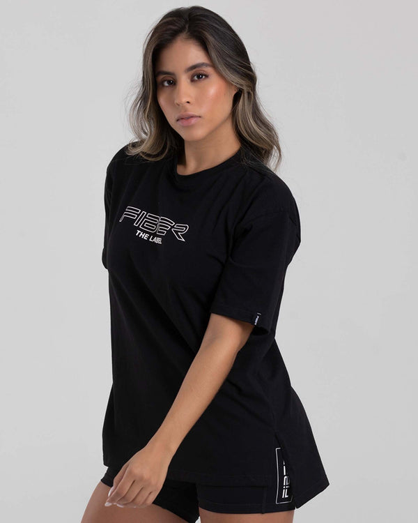 Camiseta oversize sublime negra FIBER