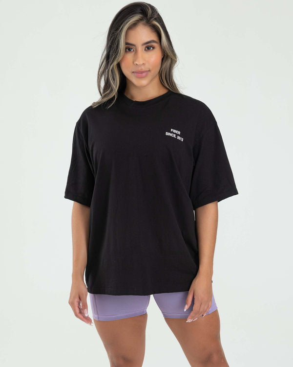 Camiseta oversize negra sunset FIBER