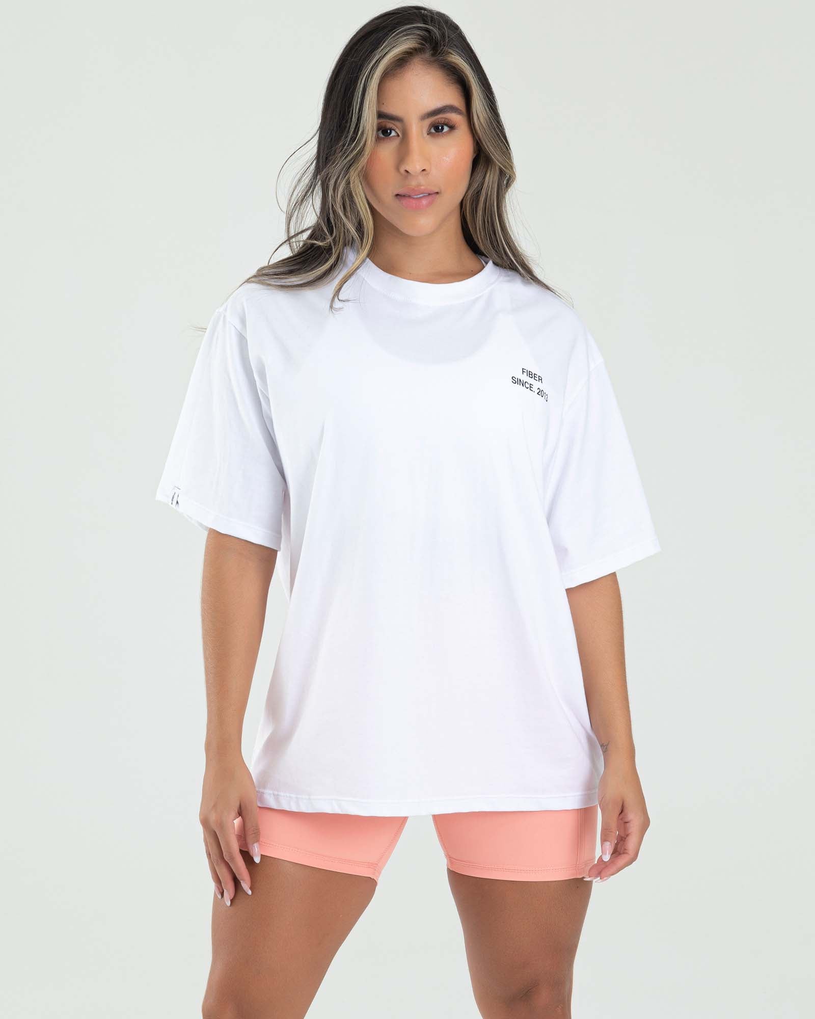 Camiseta oversize blanca sunset FIBER