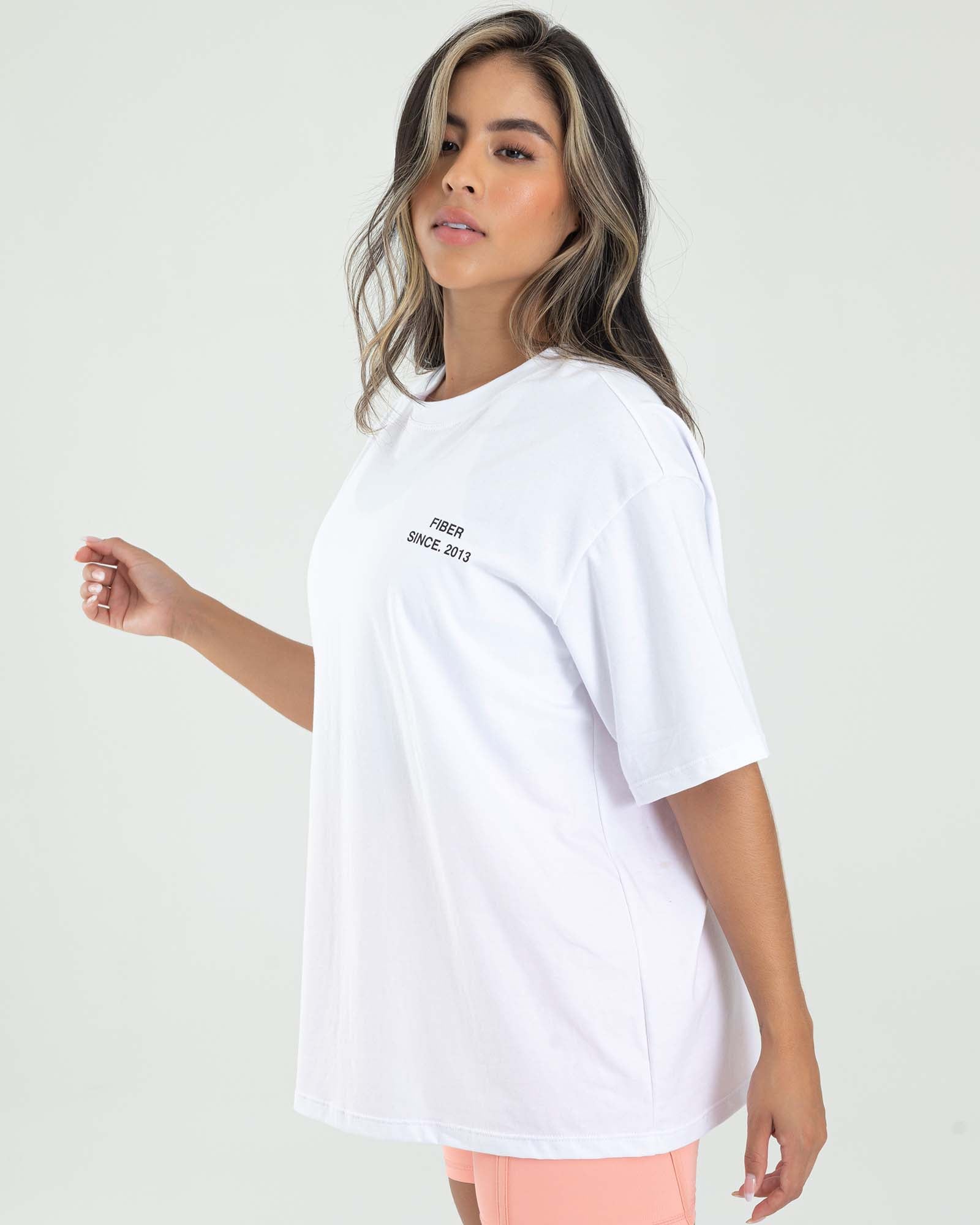 Camiseta oversize blanca sunset FIBER